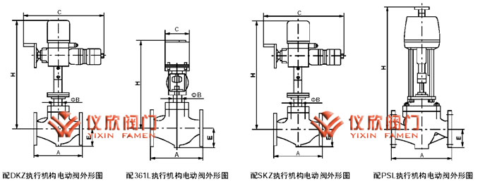 KHTS電動單座調(diào)節(jié)閥外形尺寸