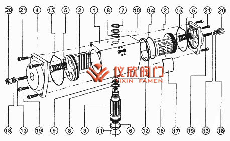 GT型氣動執(zhí)行機(jī)構(gòu)主要零件圖